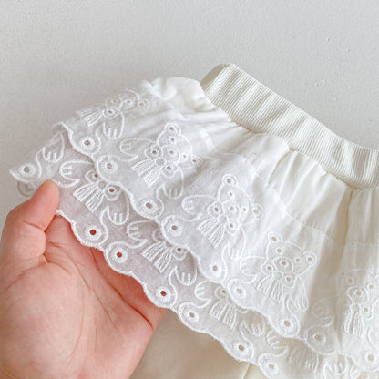 長袖セットアップ プリント長袖スウェットシャツ+レースフリルスウェットパンツセットアップ 2点セット【mh0010650】