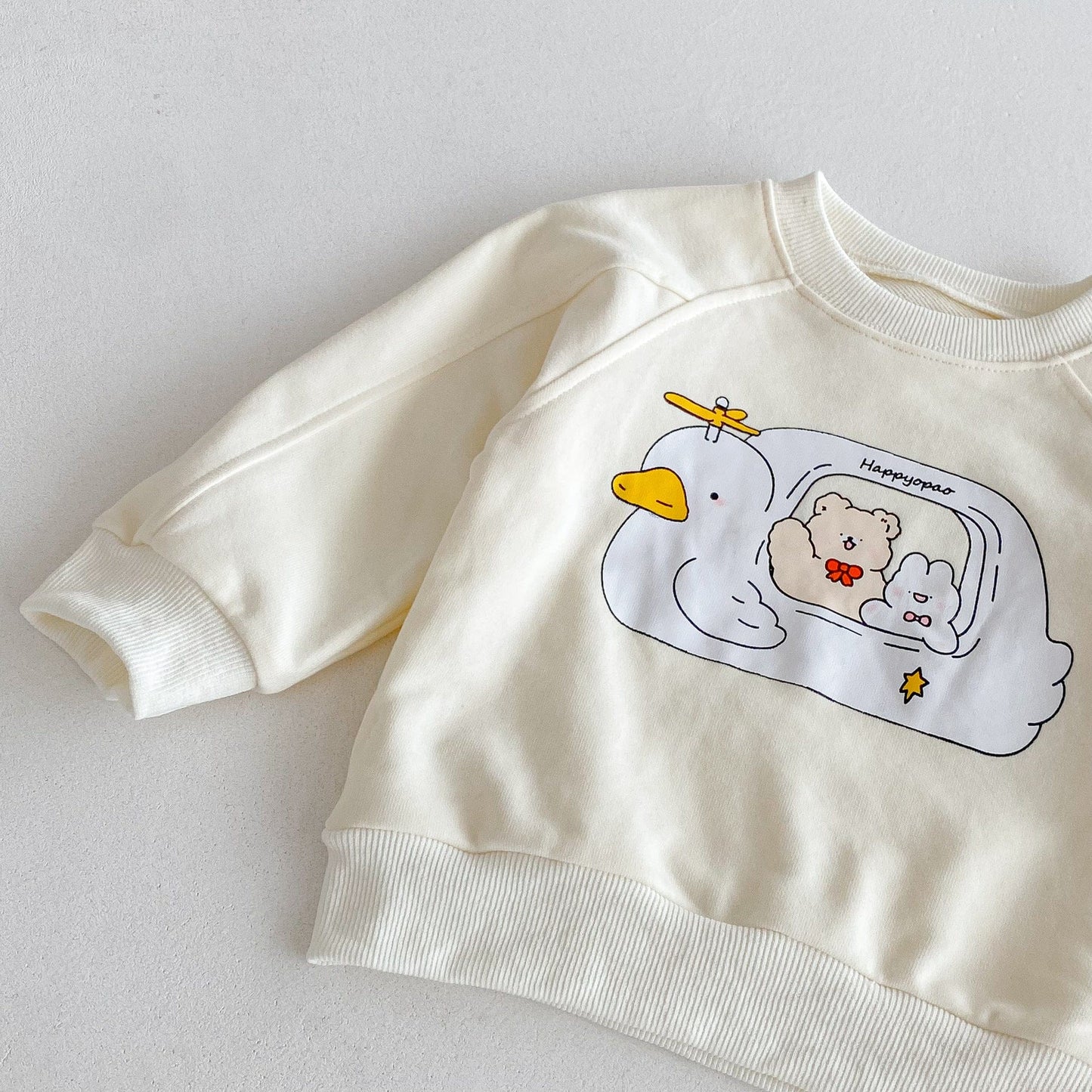 長袖セットアップ プリント長袖スウェットシャツ+レースフリルスウェットパンツセットアップ 2点セット【mh0010650】