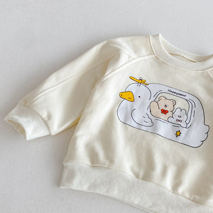 長袖セットアップ プリント長袖スウェットシャツ+レースフリルスウェットパンツセットアップ 2点セット【mh0010650】