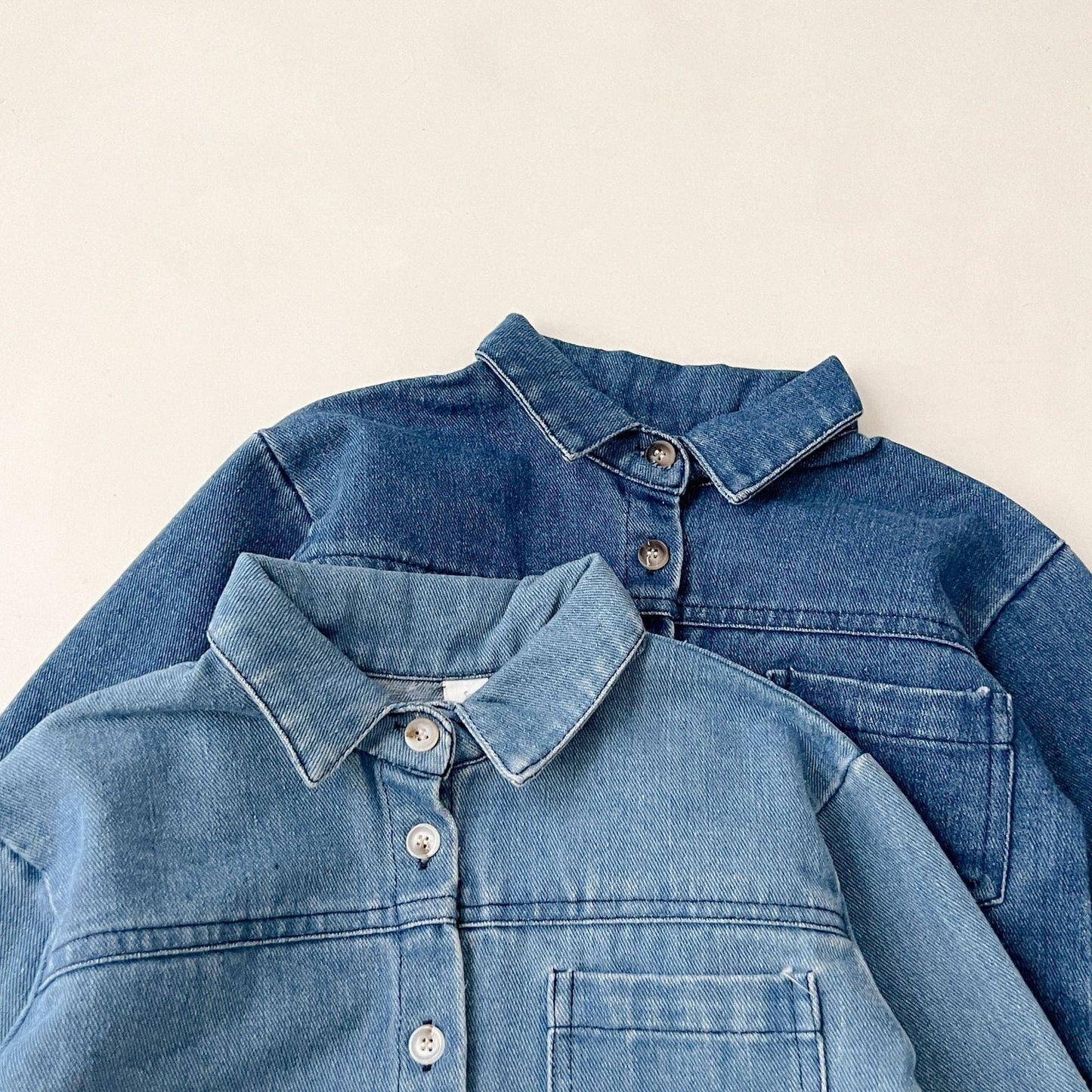 長袖セットアップ デニム長袖シャツ+ロングパンツセットアップ 2点セット【mh0010660】