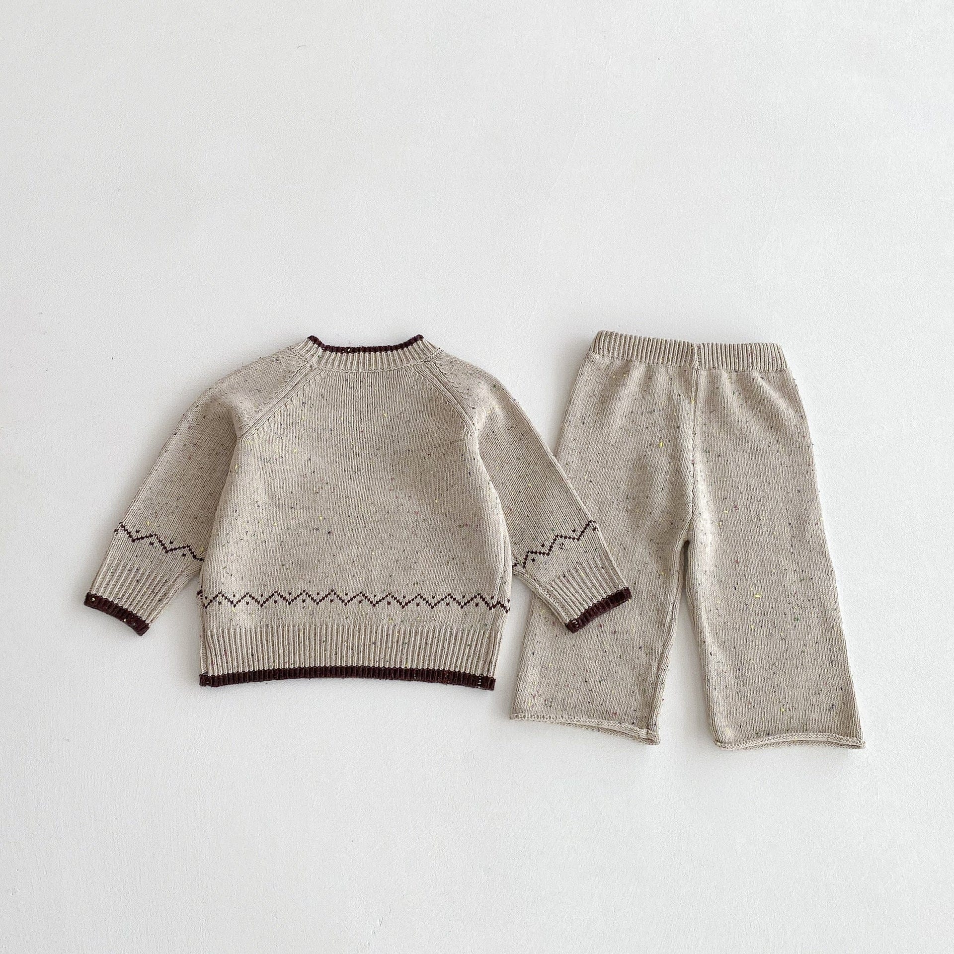 長袖セットアップ 長袖ニットセータートップス+ニットロングパンツセットアップ 2点セット【mh0010665】