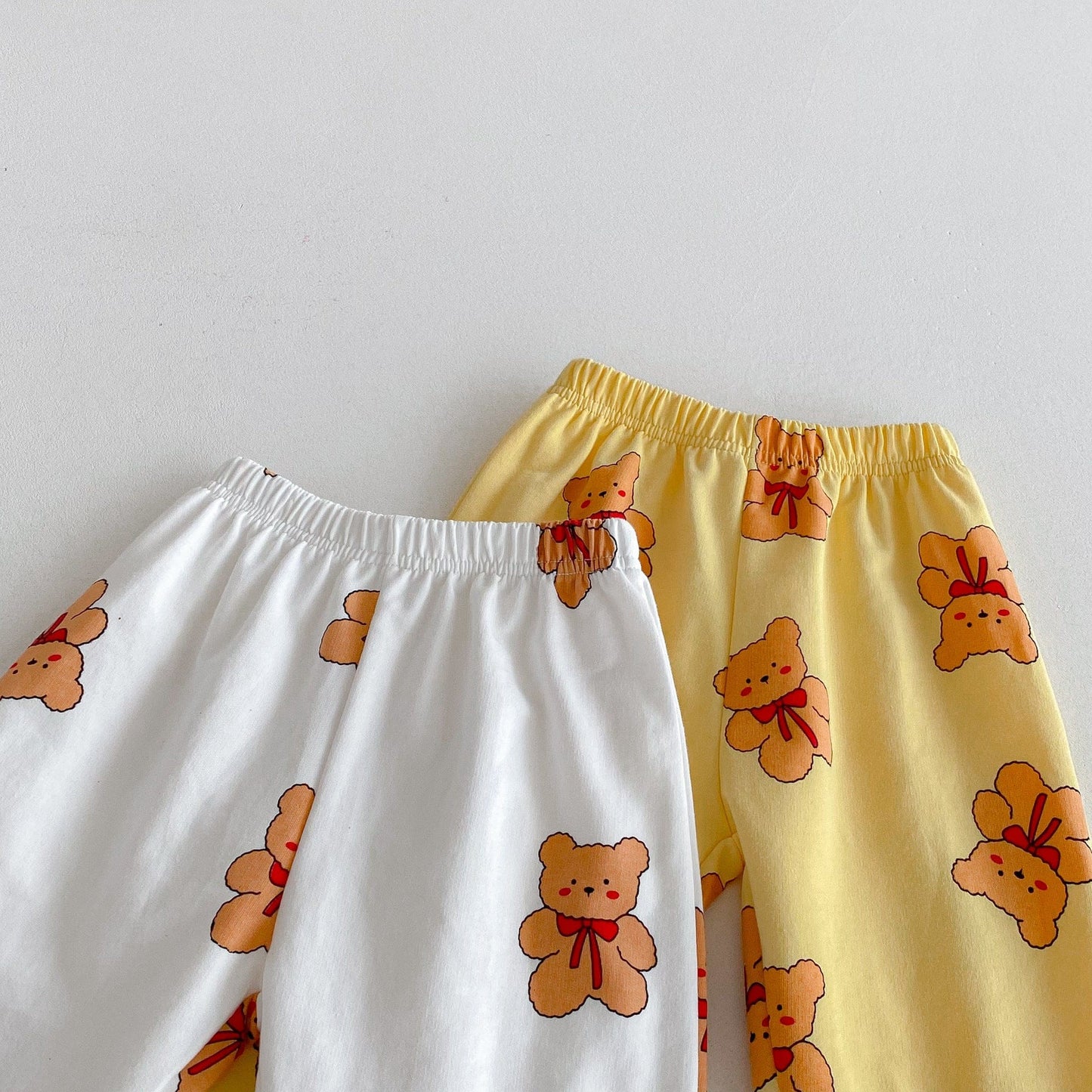 長袖セットアップ ベアくまプリント長袖スウェットシャツ+ロングパンツセットアップ 2点セット【mh0010682】