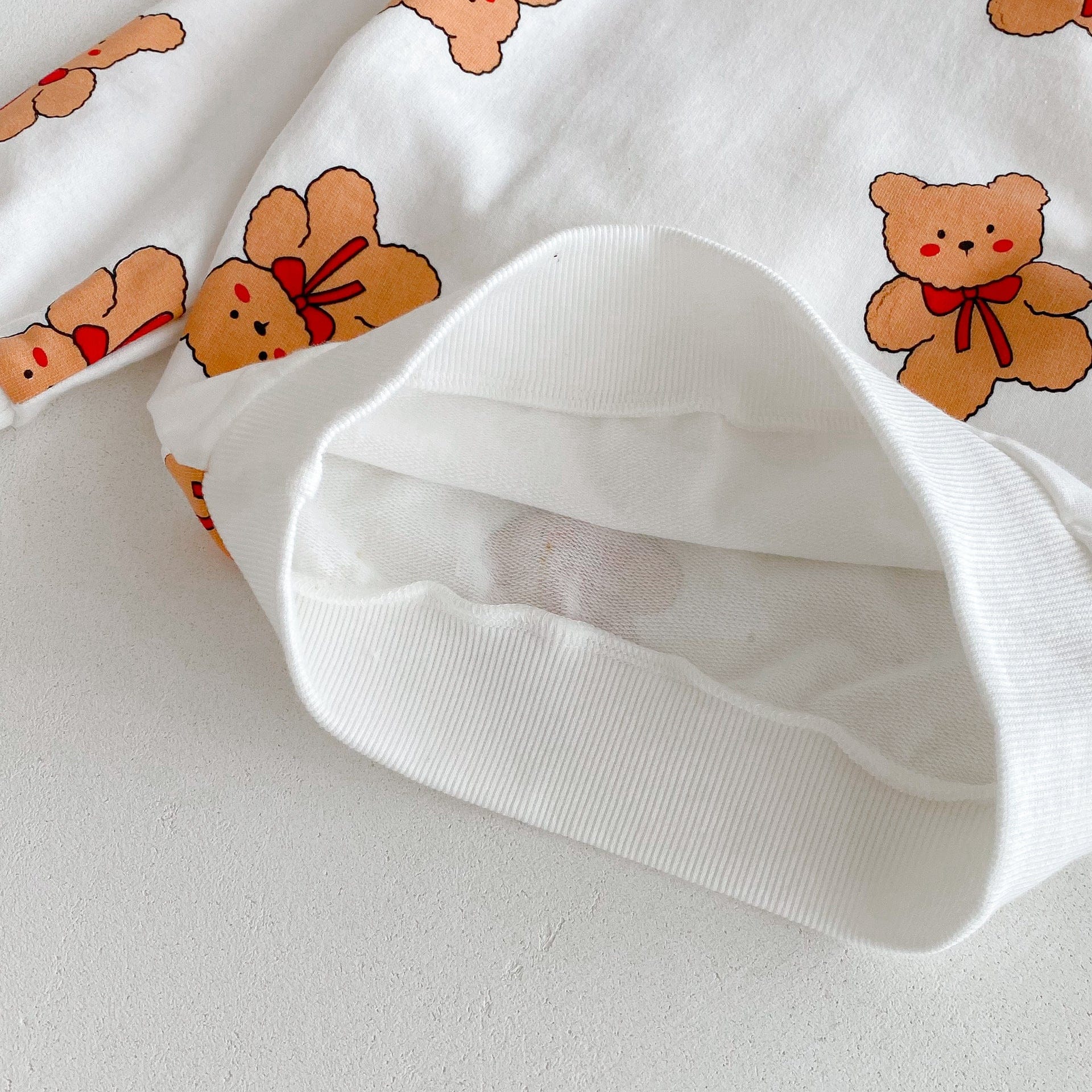 長袖セットアップ ベアくまプリント長袖スウェットシャツ+ロングパンツセットアップ 2点セット【mh0010682】