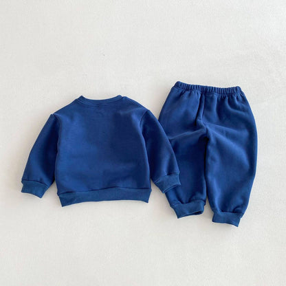 長袖セットアップ 長袖スウェットトレーナー+スウェットパンツ セットアップ 2点セット 裏起毛厚手 暖か 防寒 ロゴプリント カジュアル 韓国風【mh0011374】