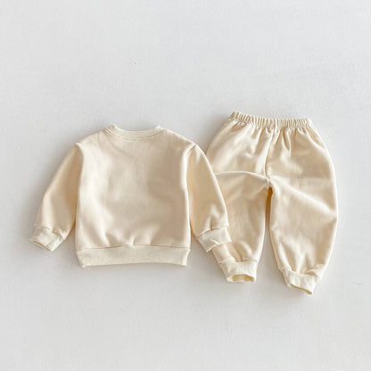 長袖セットアップ 長袖スウェットトレーナー+スウェットパンツ セットアップ 2点セット 裏起毛厚手 暖か 防寒 ロゴプリント カジュアル 韓国風【mh0011374】