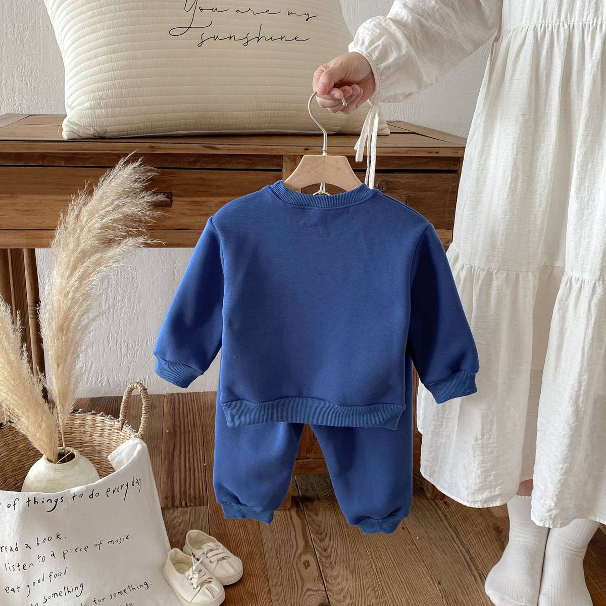 長袖セットアップ 長袖スウェットトレーナー+スウェットパンツ セットアップ 2点セット 裏起毛厚手 暖か 防寒 ロゴプリント カジュアル 韓国風【mh0011374】