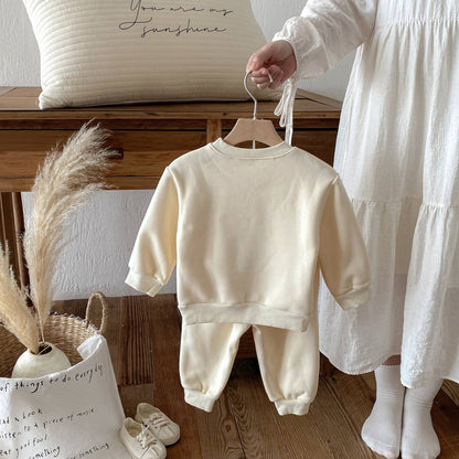 長袖セットアップ 長袖スウェットトレーナー+スウェットパンツ セットアップ 2点セット 裏起毛厚手 暖か 防寒 ロゴプリント カジュアル 韓国風【mh0011374】