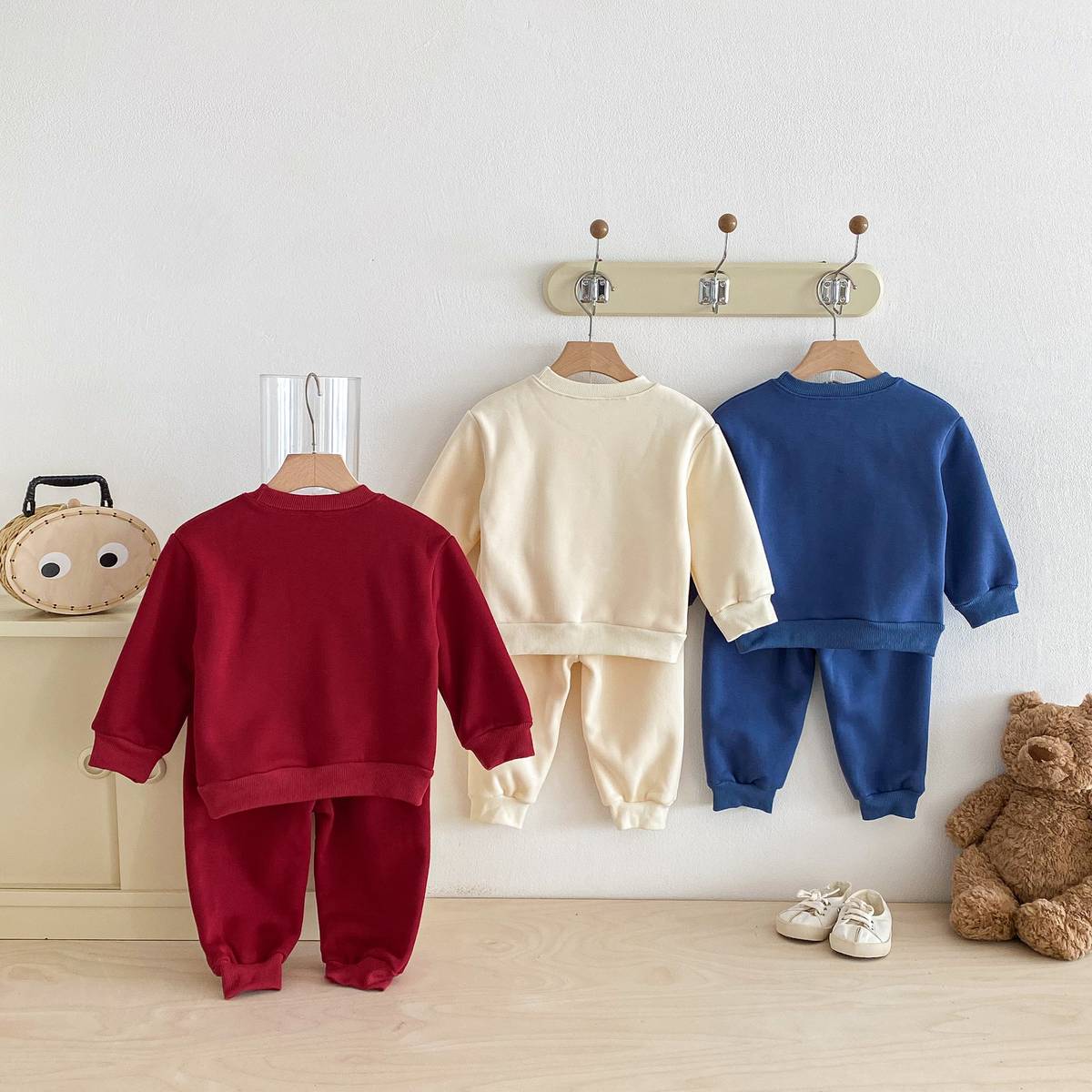 長袖セットアップ 長袖スウェットトレーナー+スウェットパンツ セットアップ 2点セット 裏起毛厚手 暖か 防寒 ロゴプリント カジュアル 韓国風【mh0011374】