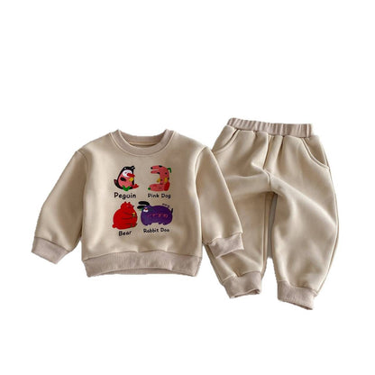 長袖セットアップ 長袖トレーナー スウェットパンツ セットアップ 2点セット 裏起毛 アニマルプリント カジュアル【mh0011375】