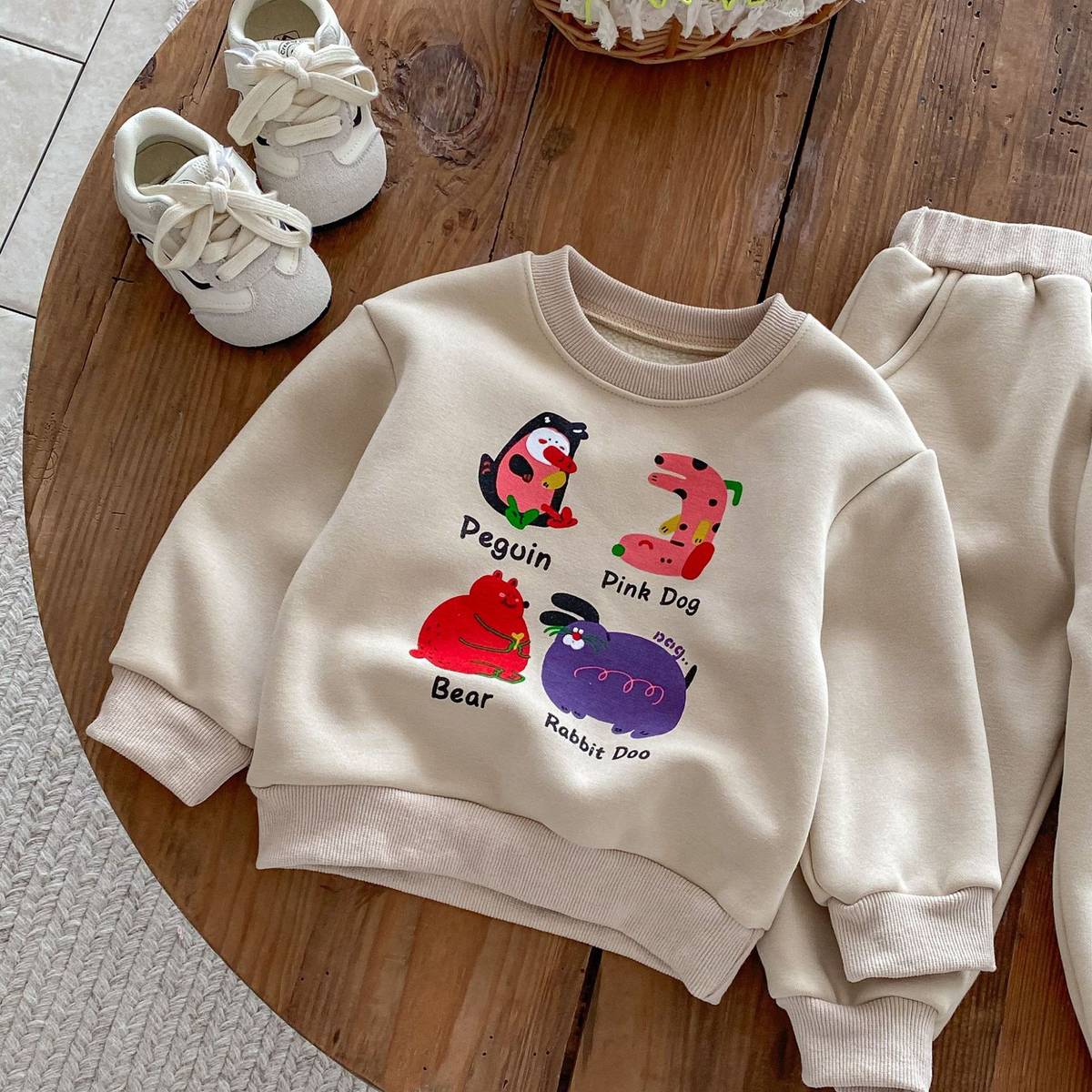 長袖セットアップ 長袖トレーナー スウェットパンツ セットアップ 2点セット 裏起毛 アニマルプリント カジュアル【mh0011375】