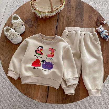 長袖セットアップ 長袖トレーナー スウェットパンツ セットアップ 2点セット 裏起毛 アニマルプリント カジュアル【mh0011375】