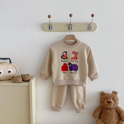 長袖セットアップ 長袖トレーナー スウェットパンツ セットアップ 2点セット 裏起毛 アニマルプリント カジュアル【mh0011375】