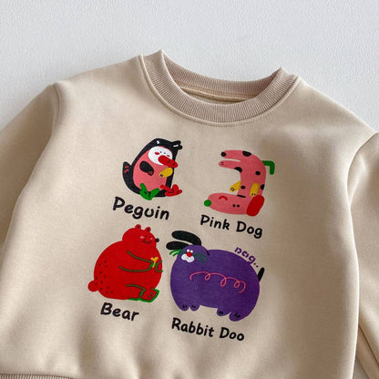 長袖セットアップ 長袖トレーナー スウェットパンツ セットアップ 2点セット 裏起毛 アニマルプリント カジュアル【mh0011375】