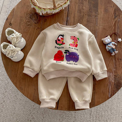 長袖セットアップ 長袖トレーナー スウェットパンツ セットアップ 2点セット 裏起毛 アニマルプリント カジュアル【mh0011375】