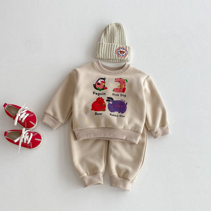 長袖セットアップ 長袖トレーナー スウェットパンツ セットアップ 2点セット 裏起毛 アニマルプリント カジュアル【mh0011375】