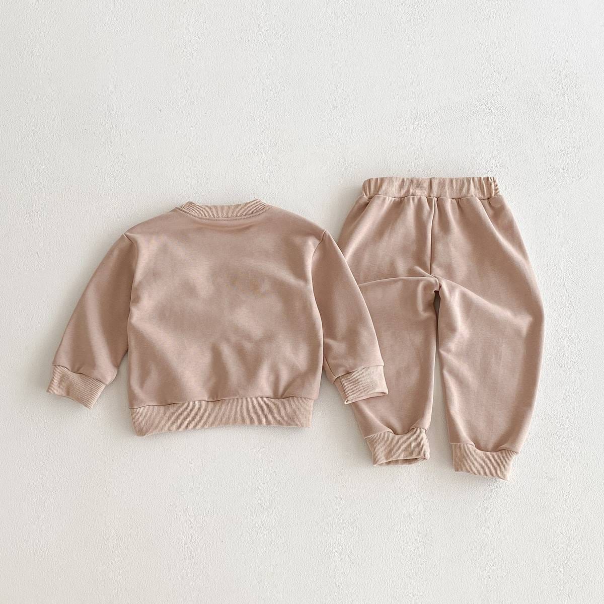 長袖セットアップ 長袖トレーナー+スウェットパンツ セットアップ 2点セット アニマル立体モチーフ くまうさぎ【mh0011385】