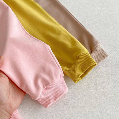 長袖セットアップ 長袖トレーナー+スウェットパンツ セットアップ 2点セット アニマル立体モチーフ くまうさぎ【mh0011385】