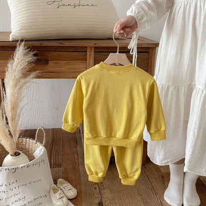 長袖セットアップ 長袖トレーナー+スウェットパンツ セットアップ 2点セット アニマル立体モチーフ くまうさぎ【mh0011385】