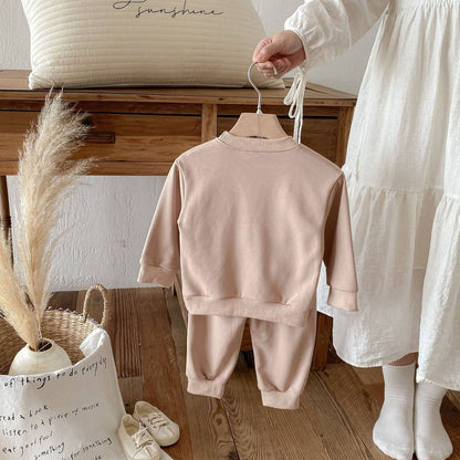 長袖セットアップ 長袖トレーナー+スウェットパンツ セットアップ 2点セット アニマル立体モチーフ くまうさぎ【mh0011385】