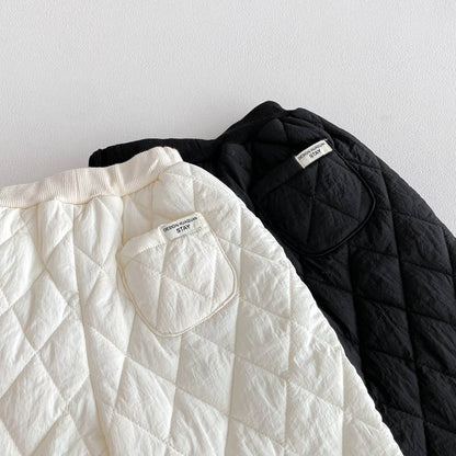 長袖セットアップ 長袖キルティングジャケット+パンツ セットアップ 2点セット 防寒 中綿ダイヤ柄【mh0011387】