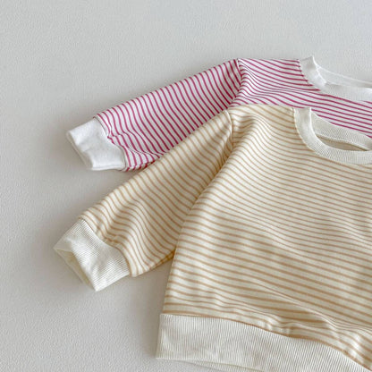 長袖セットアップ 長袖スウェット+スウェットパンツ セットアップ 2点セット ボーダー柄 スマイルロゴ【mh0011390】