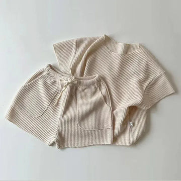 半袖セットアップ キッズセットアップ 2点セット 半袖Tシャツ+ショートパンツ 無地 シンプルベーシック ルームウェア 4カラー【mh0004808】