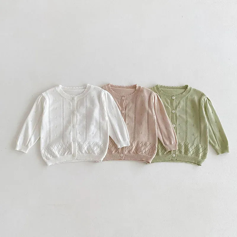 カーディガン・パーカー キッズカーディガン レースニットジャケット サマーカーディガン 薄手 クーラー冷房対策 3カラー【mh0005498】