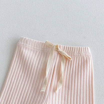 レギンスパンツ キッズパンツ パステルアイスカラーシンプルリブレギンスパンツ 4カラー【mh0006831】