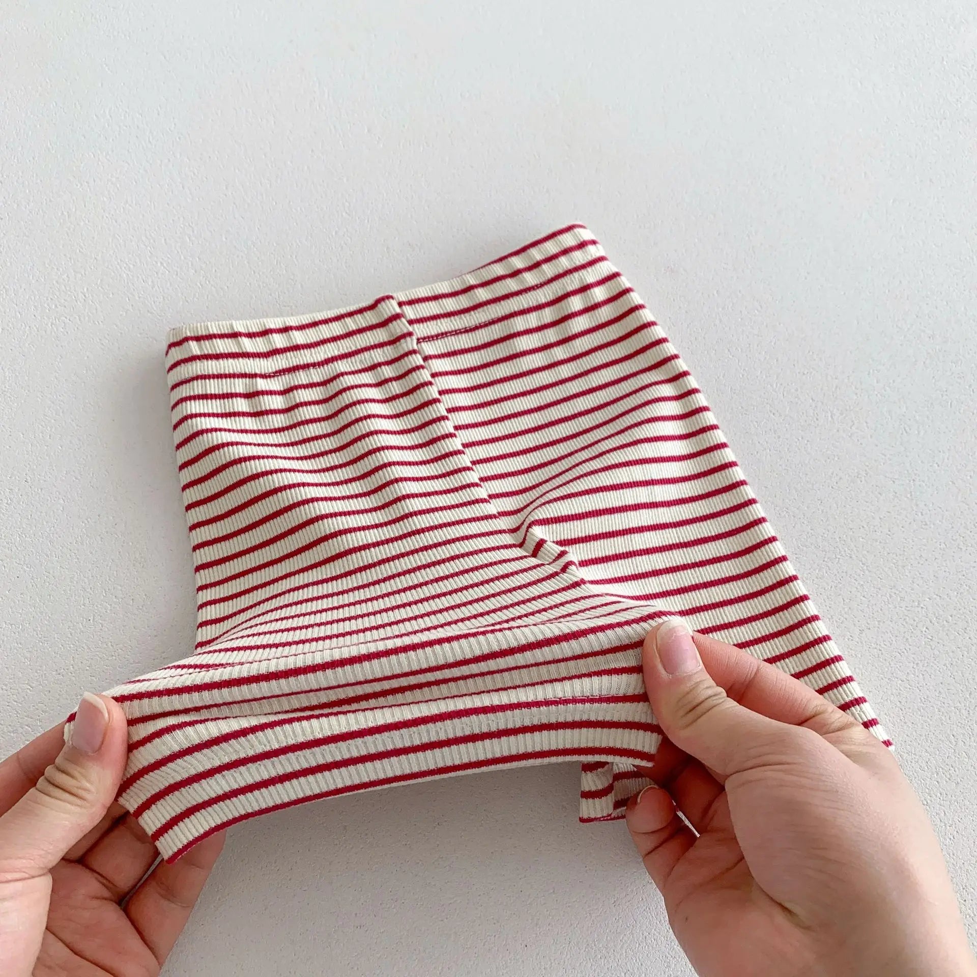 レギンスパンツ キッズレギンスパンツ ショートレギンス 薄手 無地/ボーダー 6カラー【mh0005582】