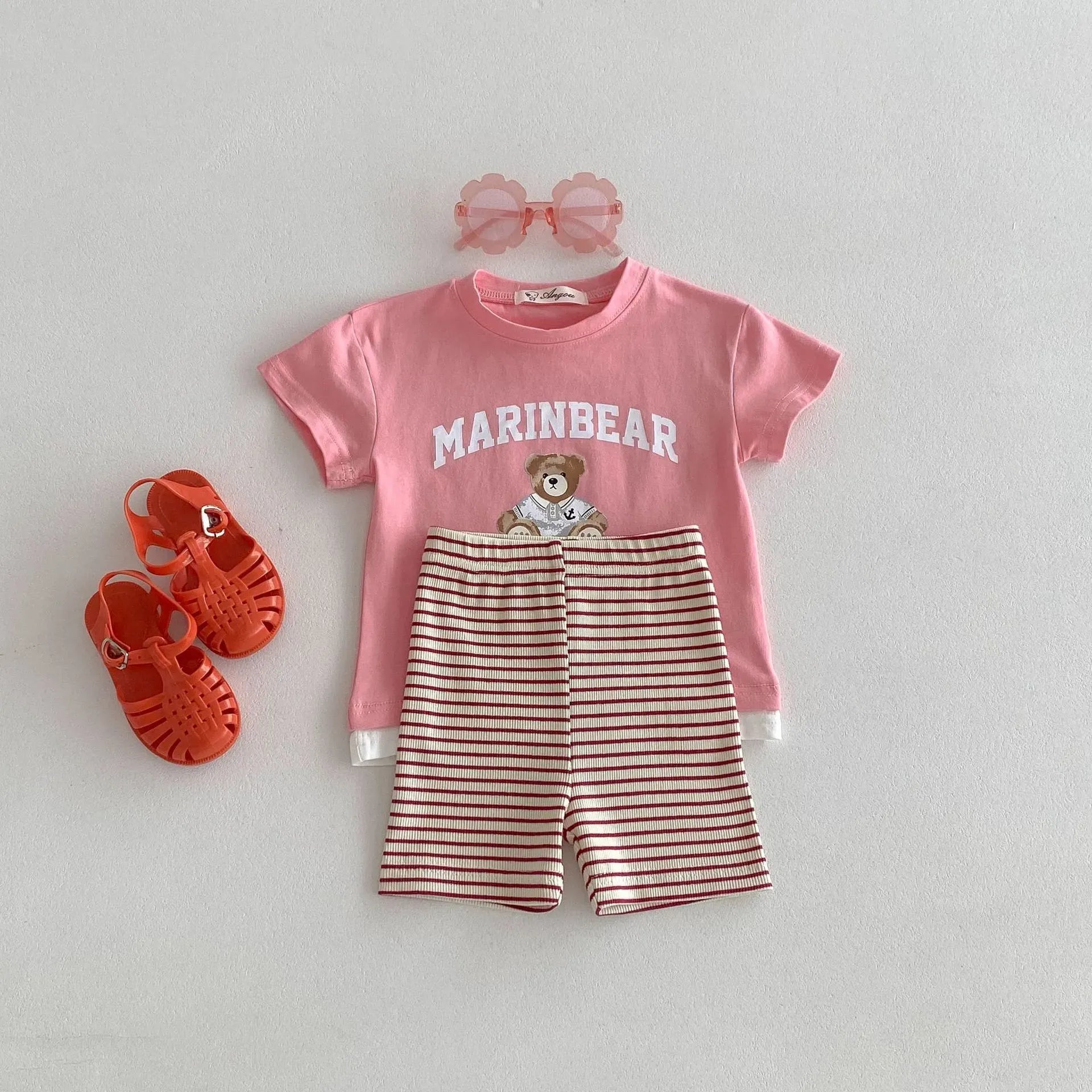 レギンスパンツ キッズレギンスパンツ ショートレギンス 薄手 無地/ボーダー 6カラー【mh0005582】