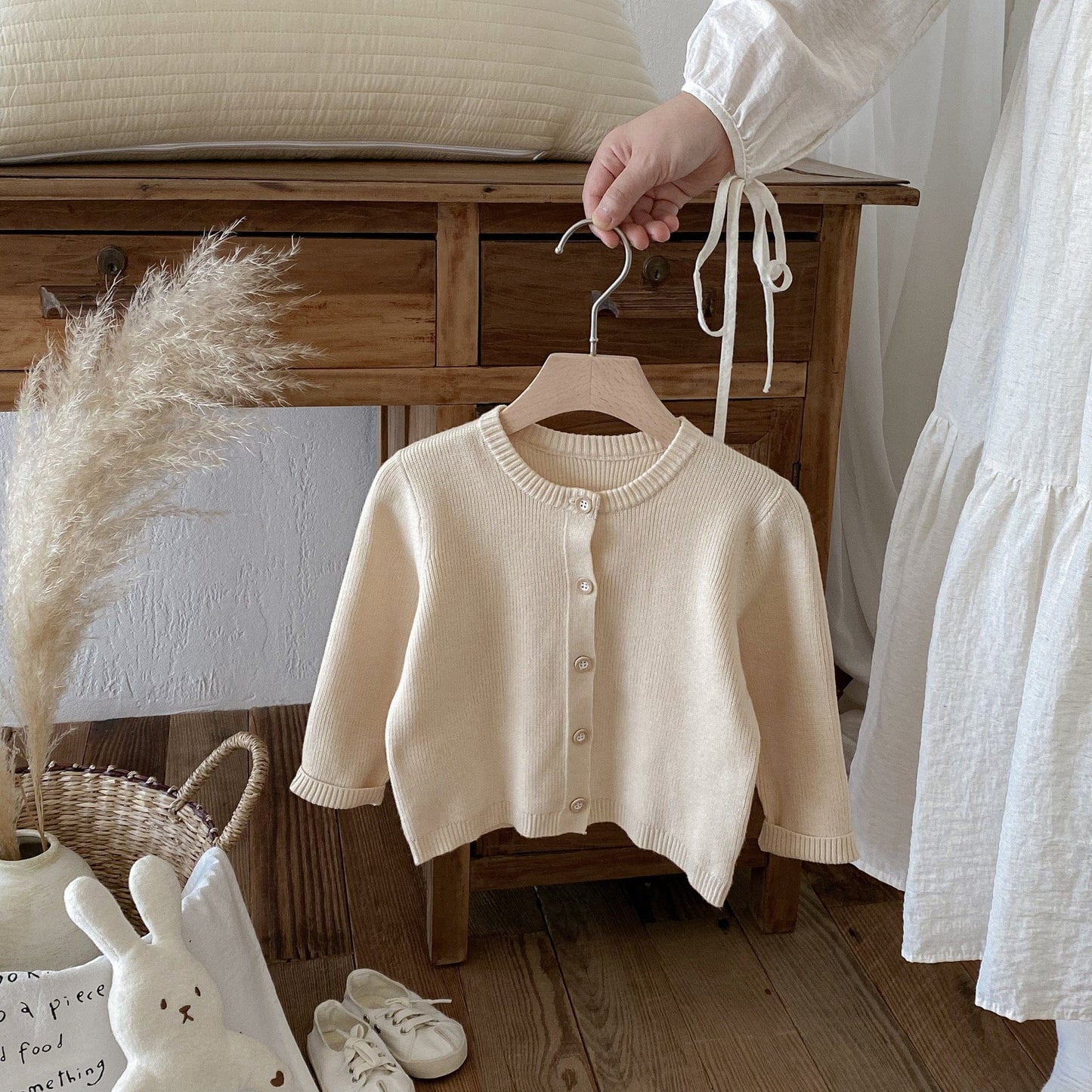 カーディガン・パーカー Apricot / 80cm シンプルベーシック長袖ニットカーディガン【mh0010668】