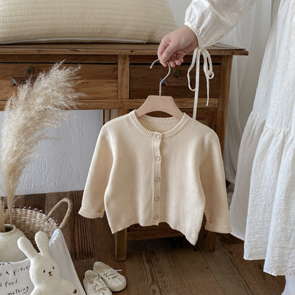 カーディガン・パーカー Apricot / 80cm シンプルベーシック長袖ニットカーディガン【mh0010668】