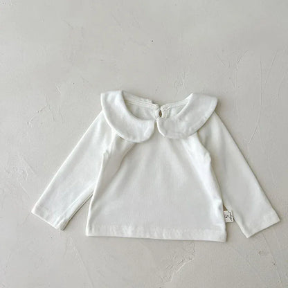 長袖セットアップ B83T06shirt / 6M 66cm ベビートップス/ブルマ 長袖襟付きTシャツブラウス/コーデュロイサスペンダースカート 2カラー【mh0006469】