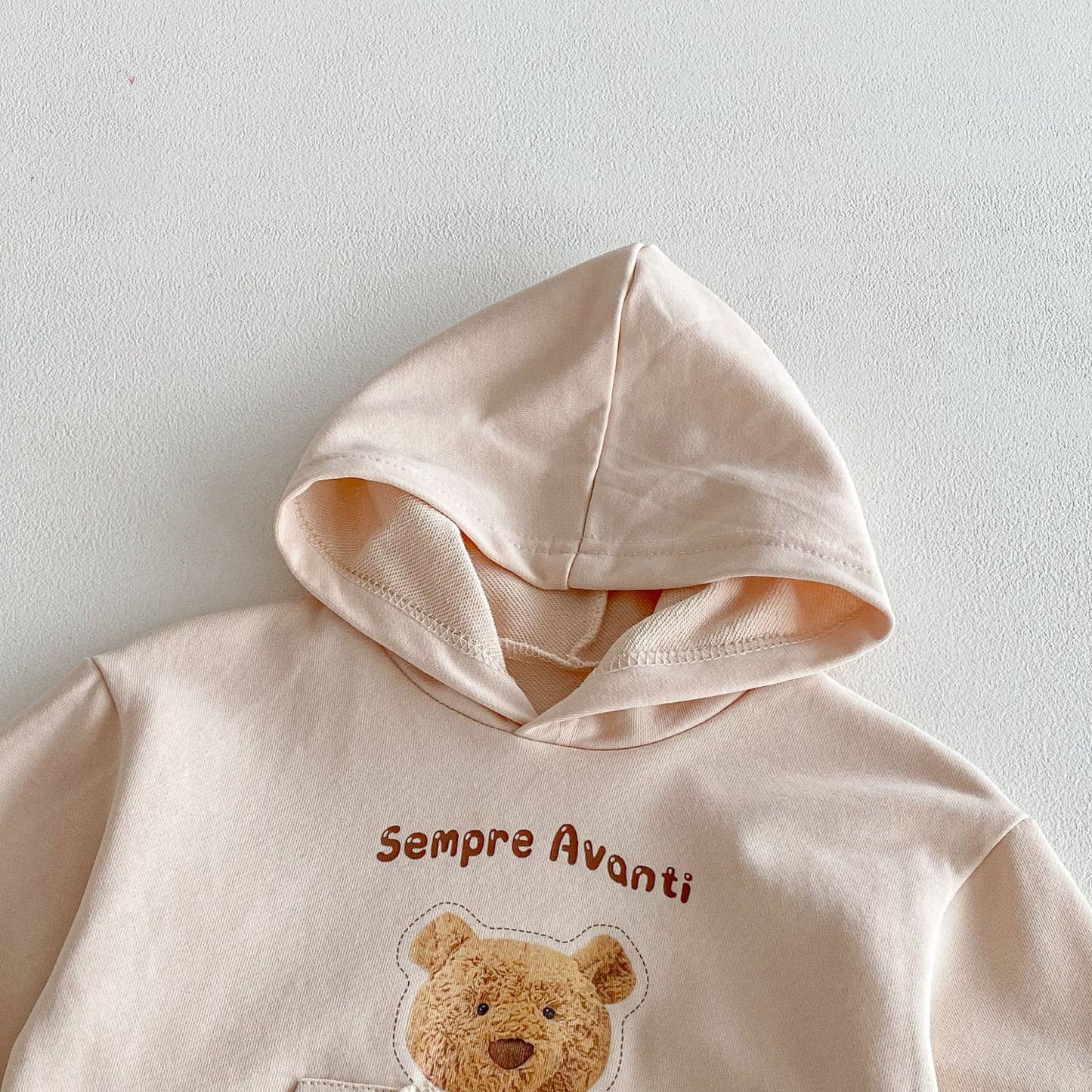 トレーナー・フーディ Bear Print Big Pocket Hooded Sweatshirt クマプリント ポケット付 フーディー【mh0011964】