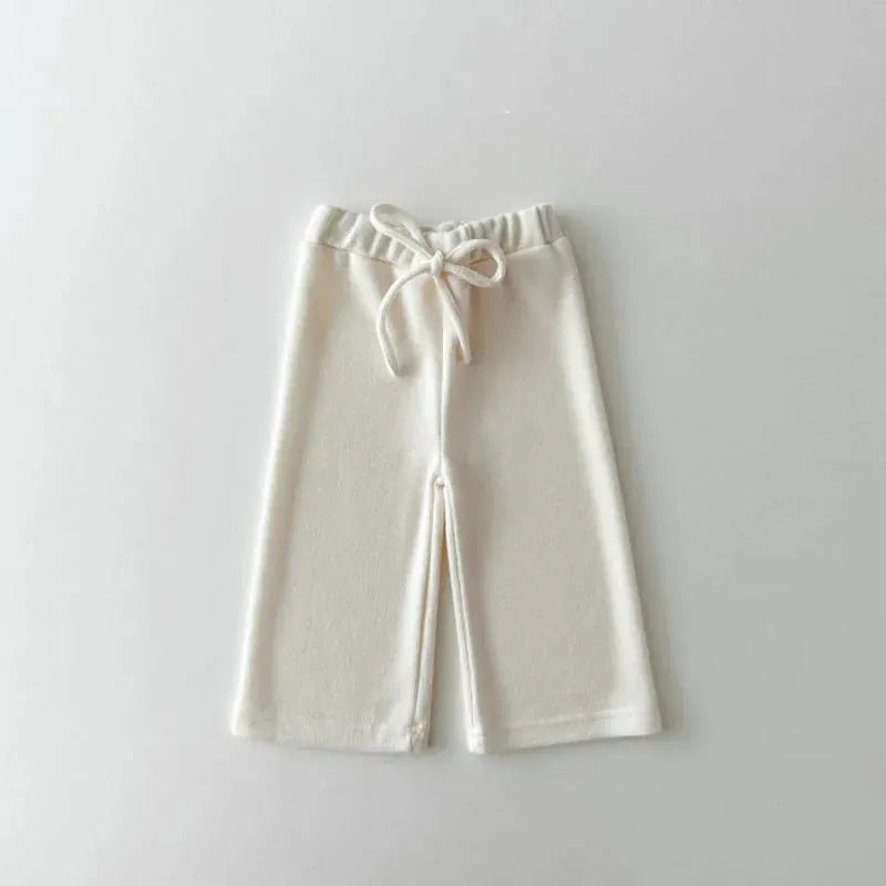 ロングパンツ・スウェットパンツ Beige / 12M  80CM キッズパンツ シンプルベーシックワイドスウェットパンツ 5カラー【mh0007027】