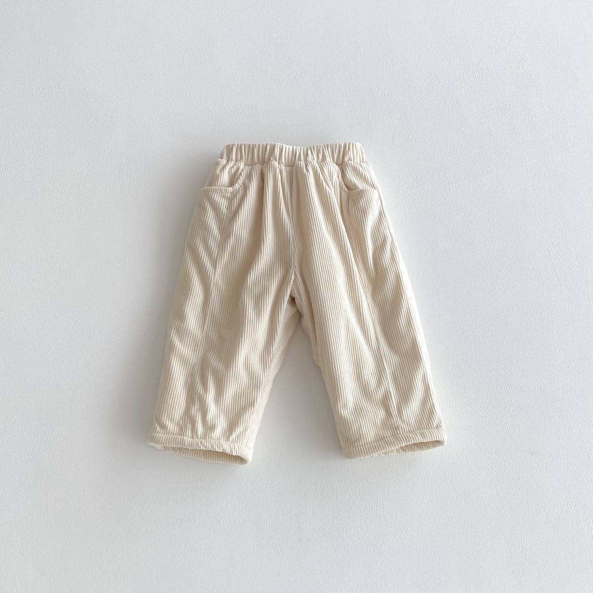 ロングパンツ・スウェットパンツ Beige / 80cm ロングパンツ コーデュロイ 裏ボア あったか レトロ ルーズシルエット 長ズボン【mh0011377】