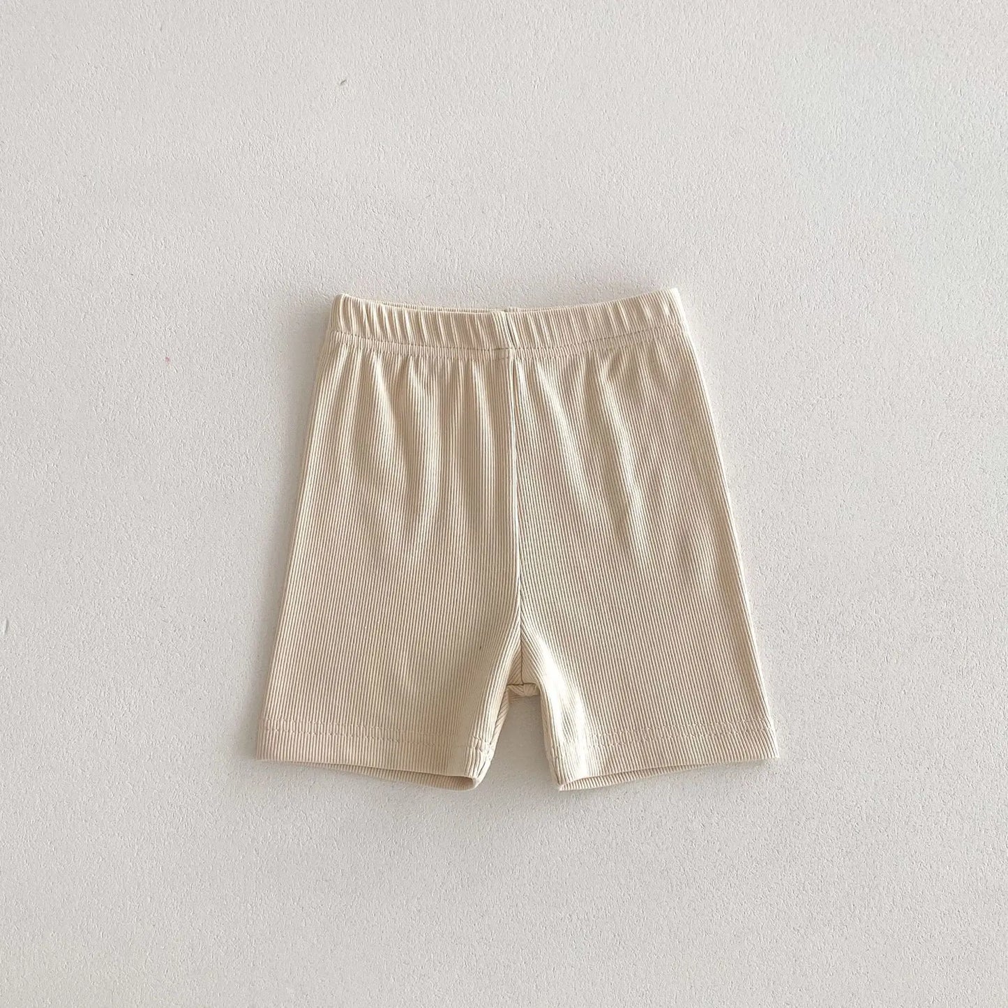 レギンスパンツ beige apricot / 12M  80CM キッズレギンスパンツ ショートレギンス 薄手 無地/ボーダー 6カラー【mh0005582】