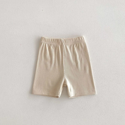 レギンスパンツ beige apricot / 12M  80CM キッズレギンスパンツ ショートレギンス 薄手 無地/ボーダー 6カラー【mh0005582】