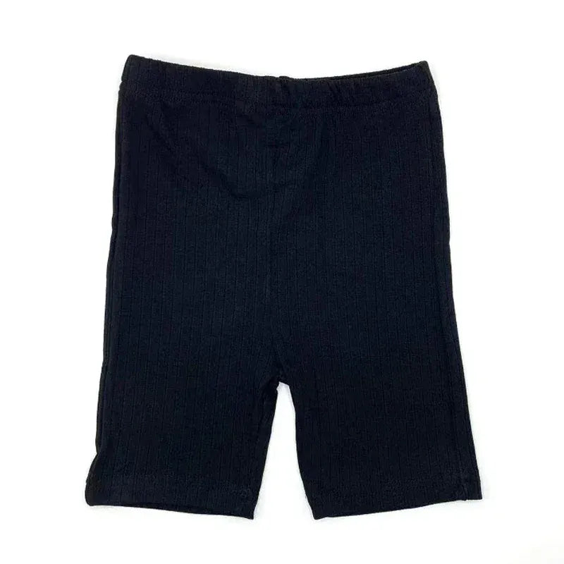 レギンスパンツ Black / 80cm キッズパンツ ショートレギンス 無地/ボーダー シンプルベーシック【mh0006006】