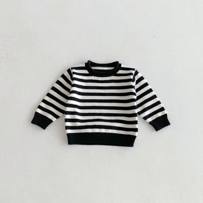 ニット・セーター Black / 80cm ボーダー長袖ニットセータートップス【mh0010662】