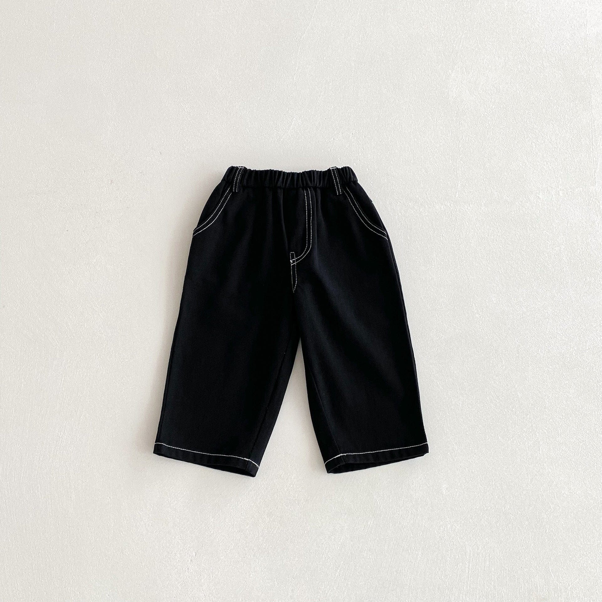 ロングパンツ・スウェットパンツ Black / 80cm ステッチアクセントデイリーロングパンツ【mh0010689】