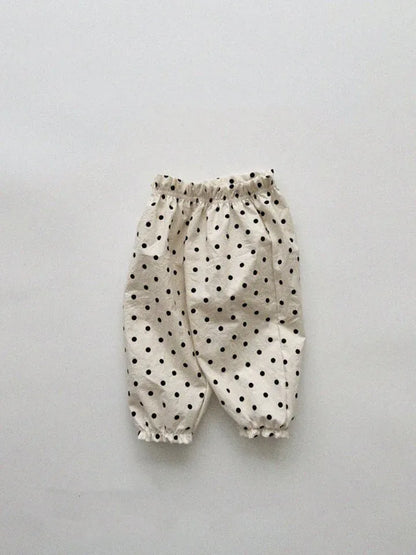 ロングパンツ・スウェットパンツ black dots / 12M  80CM キッズパンツ サマールーズロングパンツ 薄手パンツ プリント柄【mh0005601】