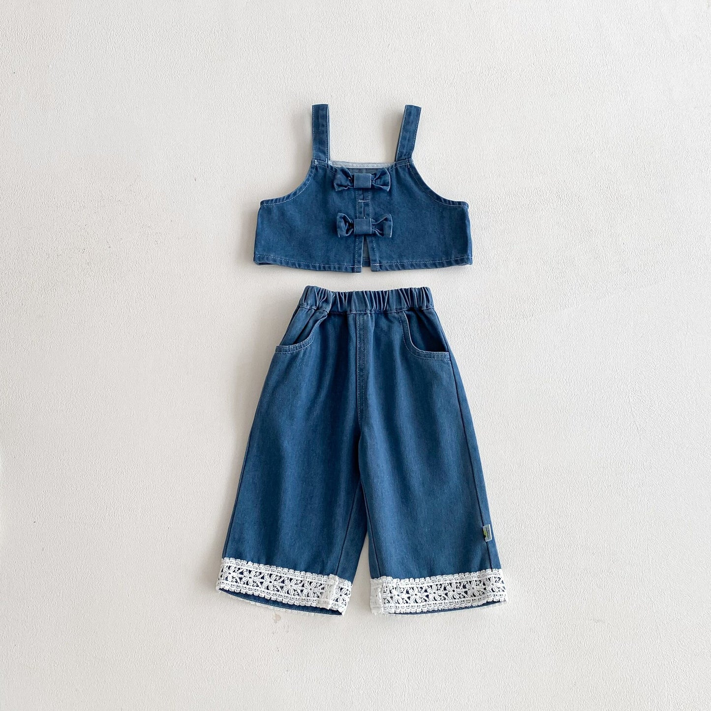 ノースリーブセットアップ blue / 73cm Denim Three-Piece Set デニム セットアップ【mh0012094】