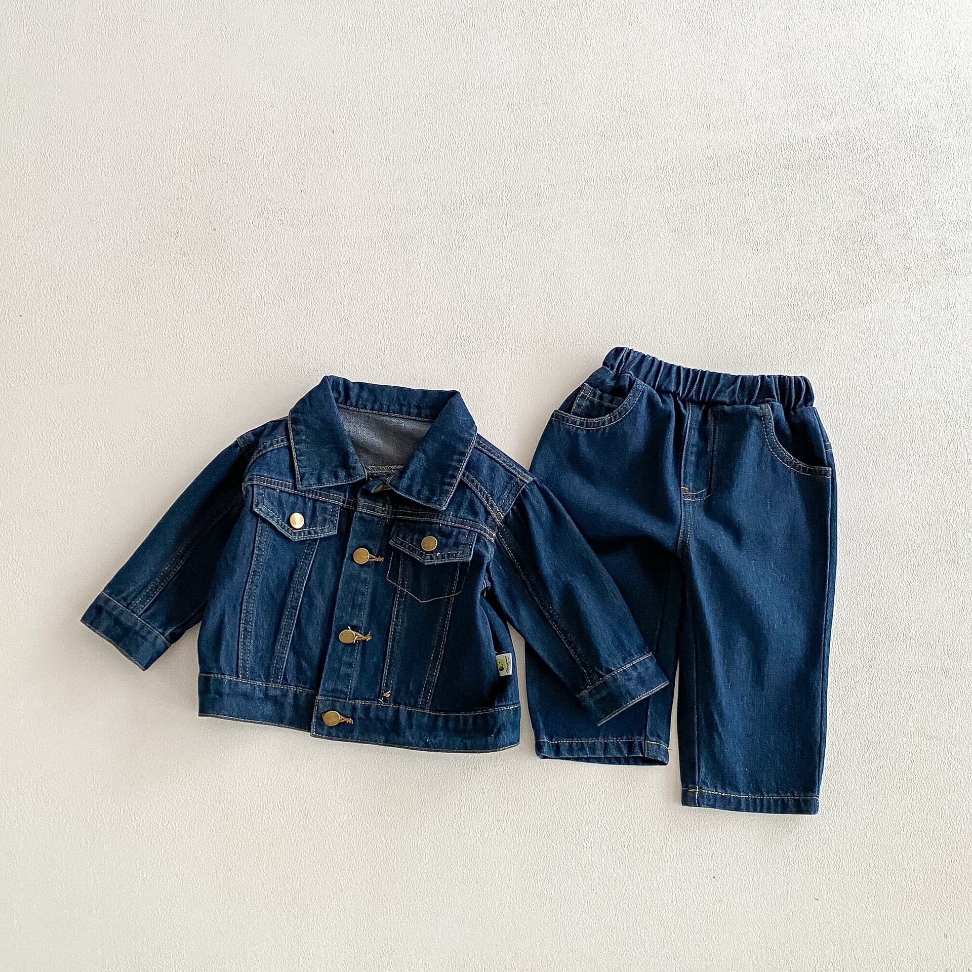 長袖セットアップ Blue / 73cm Vintage Soft Denim Set デニム セットアップ 2点セット【mh0012096】
