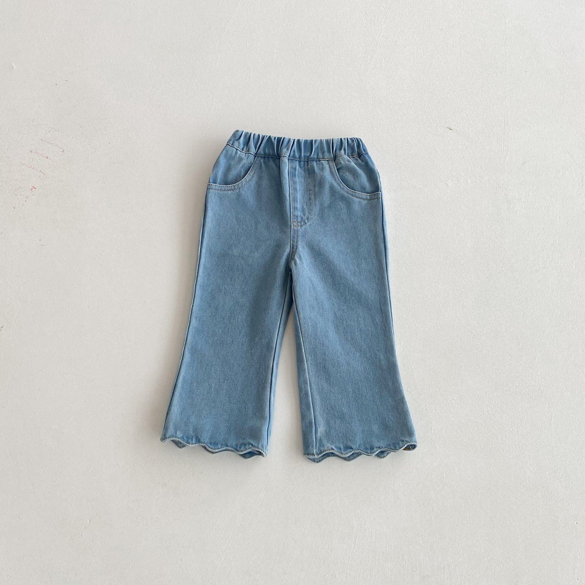 デニムパンツ Blue / 80cm メロフリル裾デニムパンツジーンズ【mh0010669】