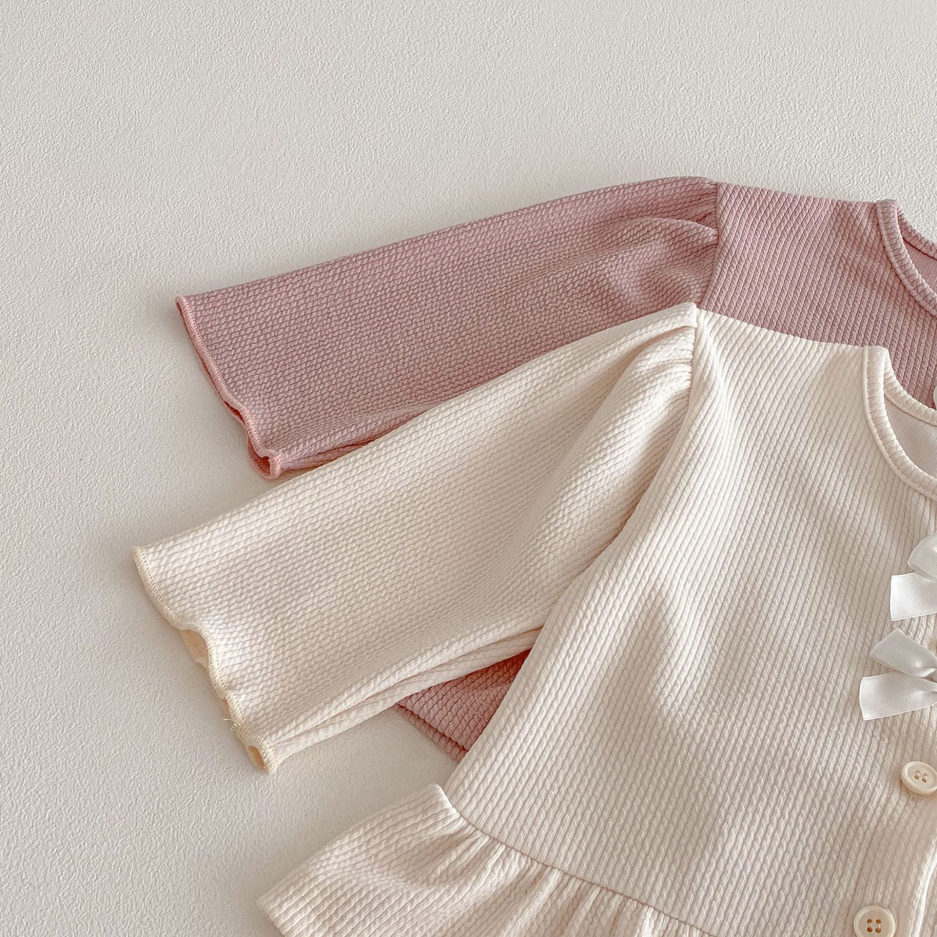 長袖セットアップ Bow Cardigan Long Sleeve Top Set リボン カーディガン セットアップ【mh0011965】