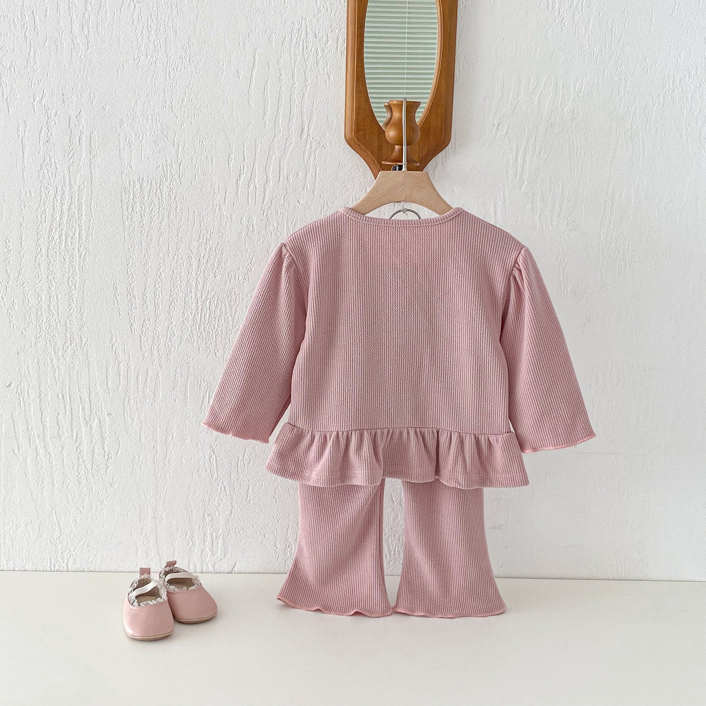 長袖セットアップ Bow Cardigan Long Sleeve Top Set リボン カーディガン セットアップ【mh0011965】