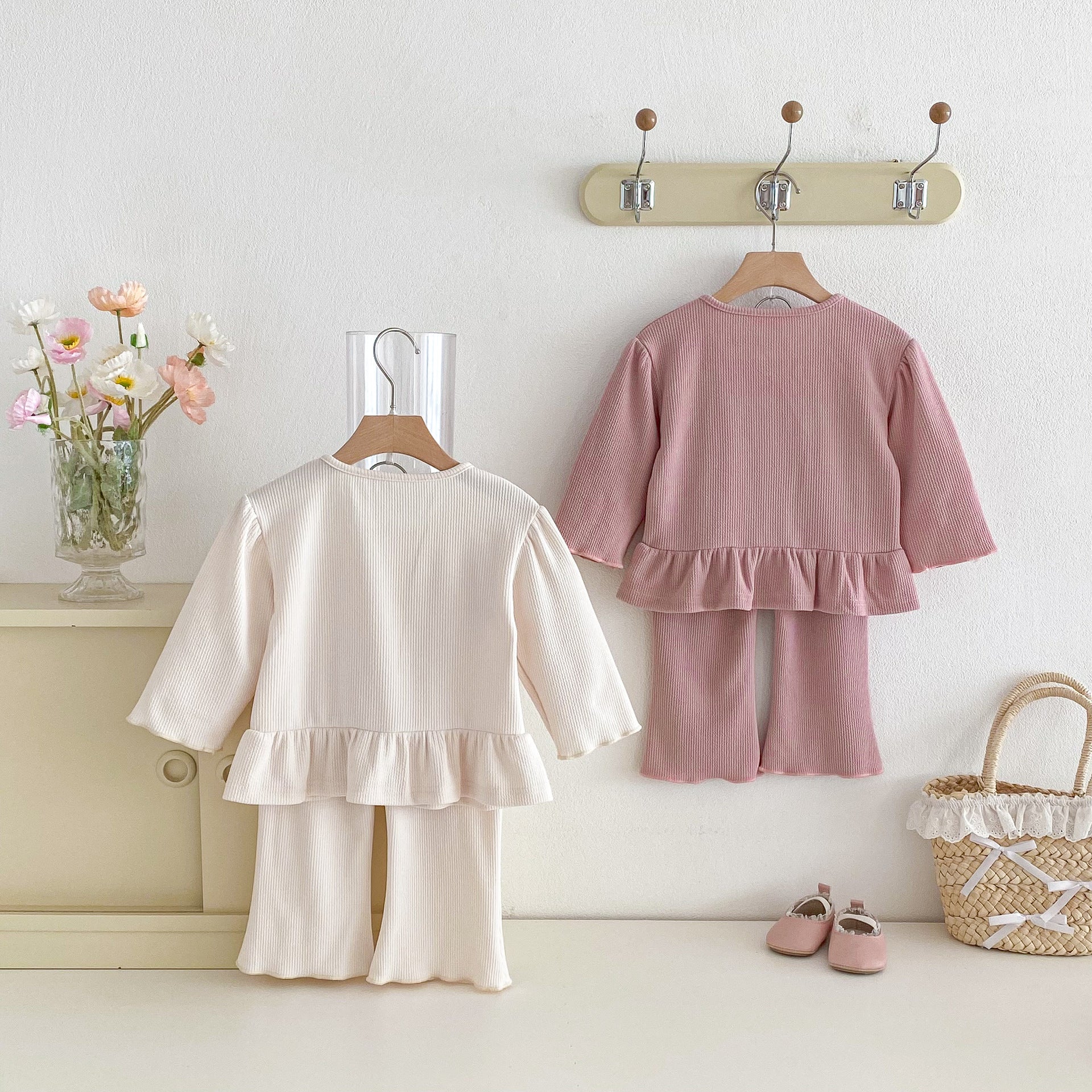 長袖セットアップ Bow Cardigan Long Sleeve Top Set リボン カーディガン セットアップ【mh0011965】