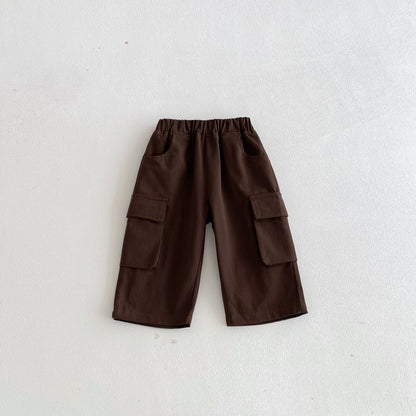 ロングパンツ・スウェットパンツ Brown / 80cm Casual Loose Pocket Cargo Pants ポケット付 カジュアル カーゴパンツ【mh0011969】
