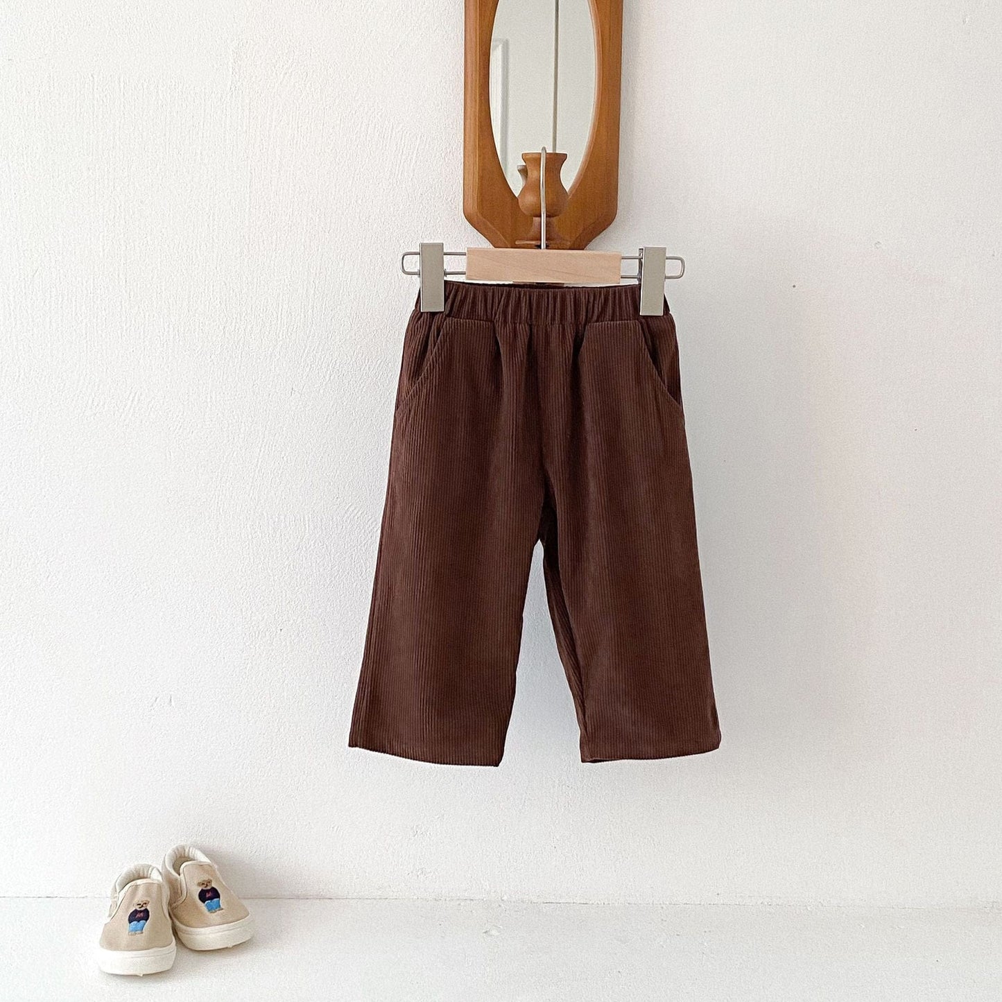 ロングパンツ・スウェットパンツ Brown / 80cm コーデュロイロングルーズカジュアルパンツ【mh0009253】
